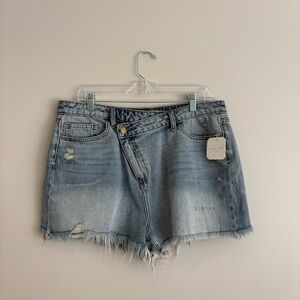 Altar'd State Blue Jean Shorts Distressed Frayed Hem Size XXL